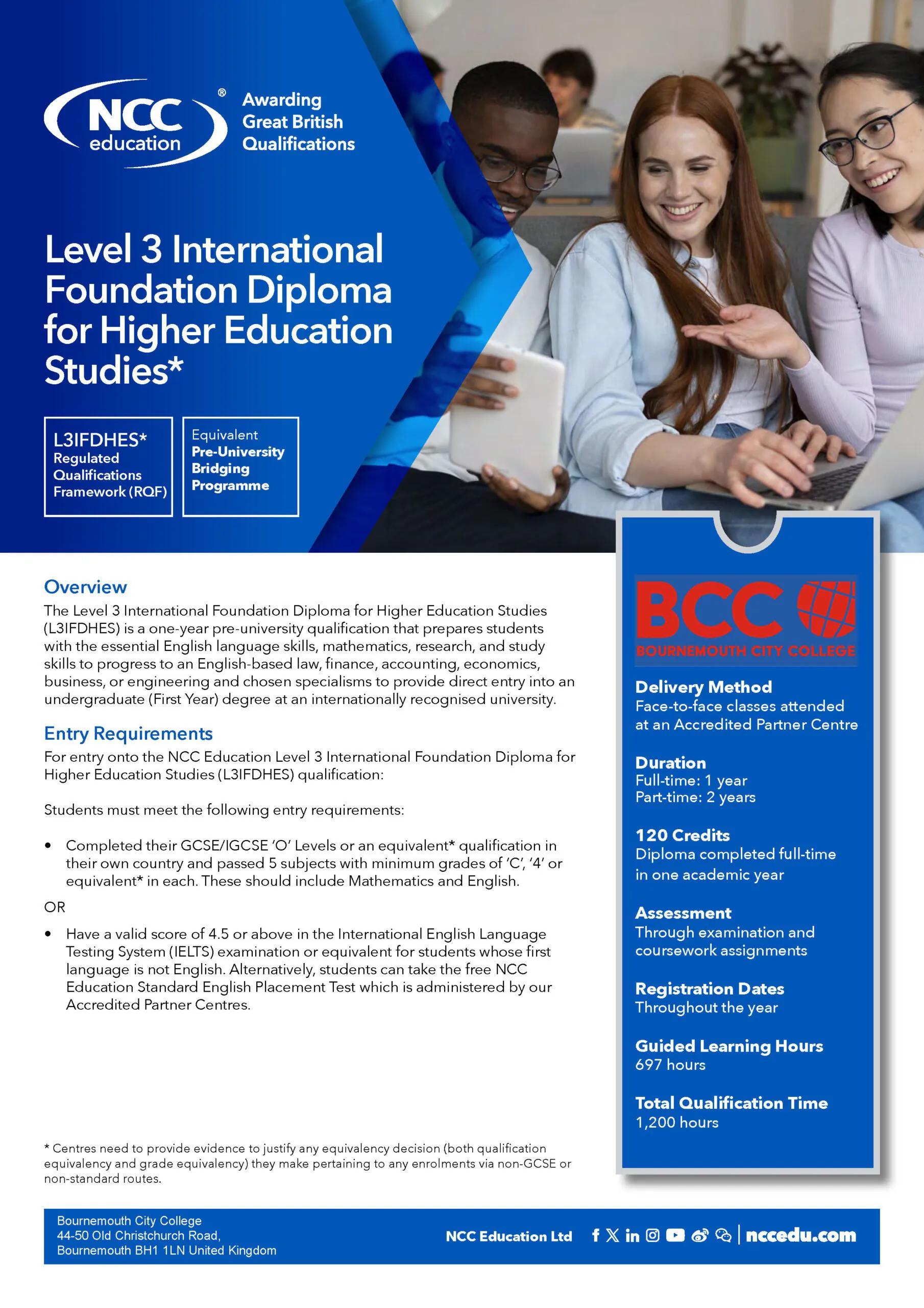 Level 3 International Foundation Diploma for Higher Education Studies*